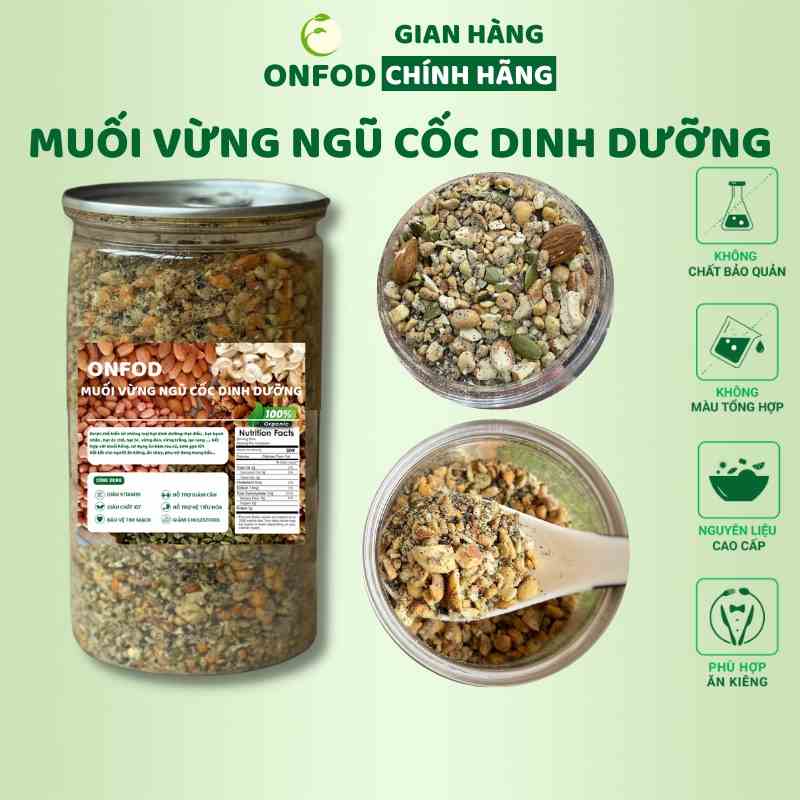 Muối vừng ngũ cốc dinh dưỡng hữu cơ onfod ăn kiêng giảm cân thực dưỡng cho người tiểu đường, gym, yoga, bà bầu 500g 250g