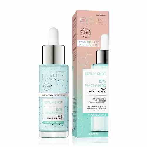 Tinh chất dưỡng da Eveline Serum Shot ngừa mụn, se khít lỗ chân lông Niacinamide 30ML