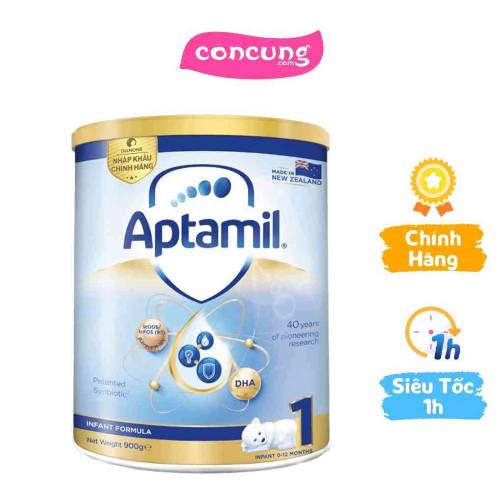 Sản phẩm dinh dưỡng Aptamil 1 Infant Formula cho bé từ 0-12 tháng 900g