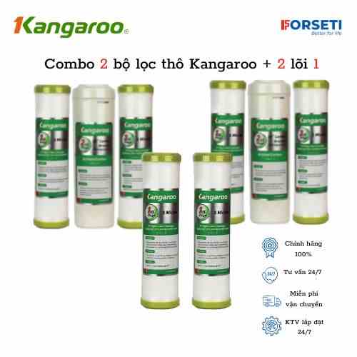 [Mã BMLTB200 giảm đến 100K đơn 499K] Combo 2 bộ lọc thô+ 2 lõi số 1 cho máy Kangaroo