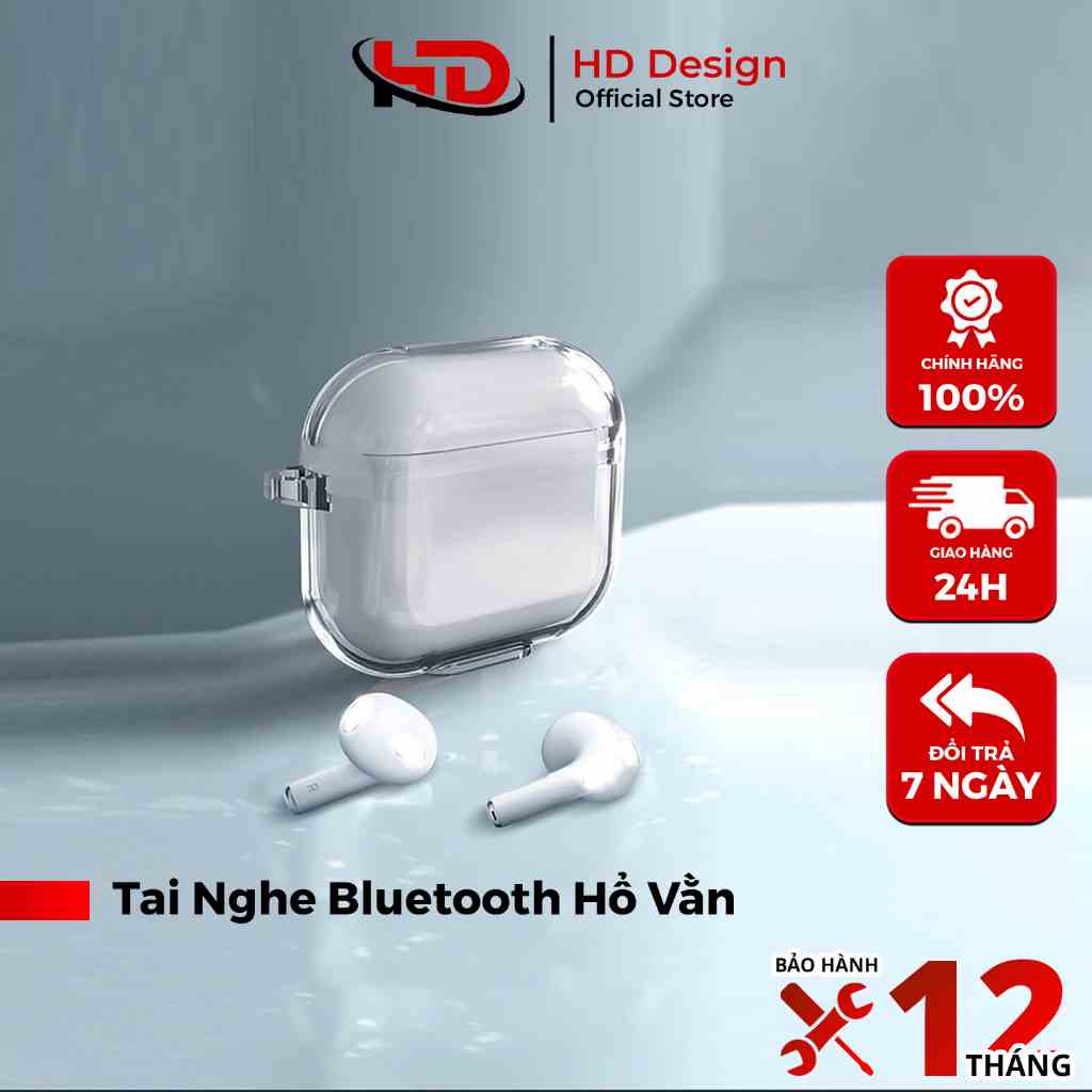 Tai Nghe Bluetooth Không Dây Sử Dụng Cho Tất Cả Dòng Máy - Chất Âm Cực Tốt - Pin 8h - Chính Hãng HD Design