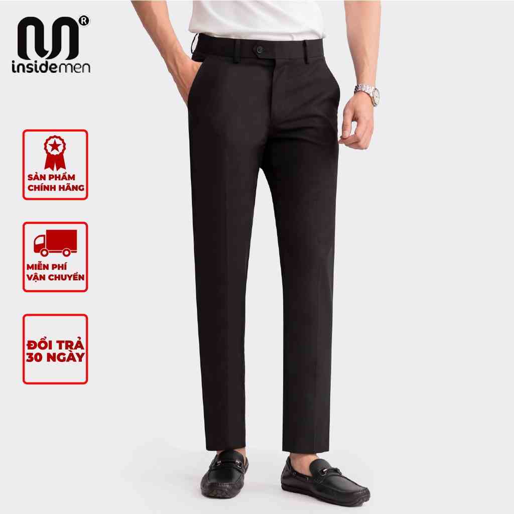 Quần Âu Nam Công Sở INSIDEMEN Dáng Ôm Slim Fit Đứng Phom Lịch Lãm Co Giãn Nhẹ Chống Nhăn Xù ITR04803