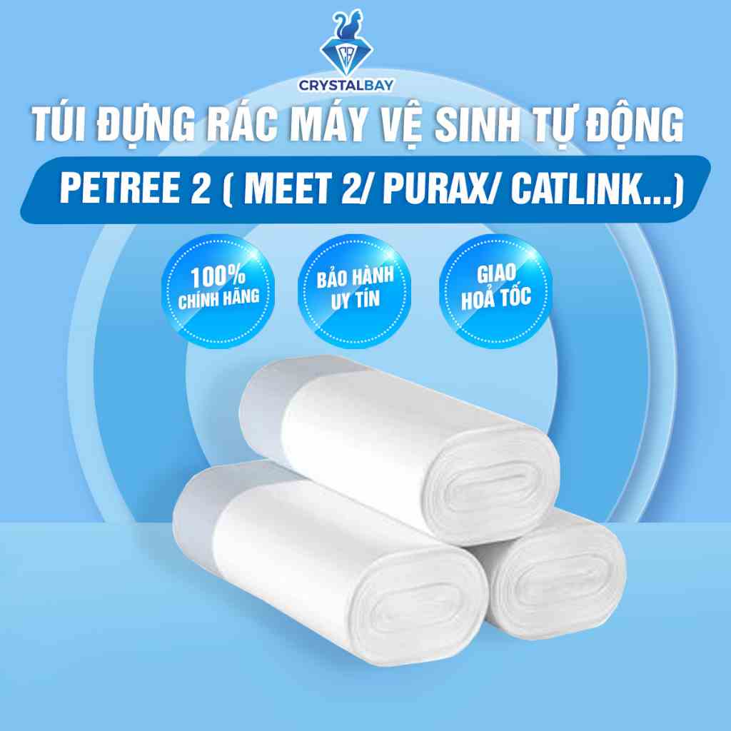 Combo 3 Cuộn Túi Rác Sử Dụng Cho Máy Vệ Sinh Tự Động Cho Mèo Petree 2, Petree Minion - Crystal Bay