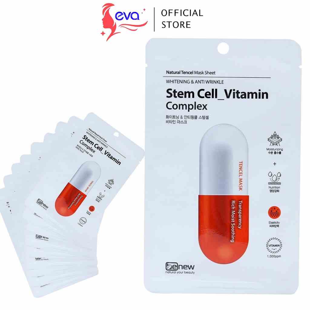 [Mã ICBFRI15 giảm 10% đơn 0đ] Mặt nạ tế bào gốc Benew Stem Cell Vitamin Complex dưỡng trắng da chống lão hoá 26g