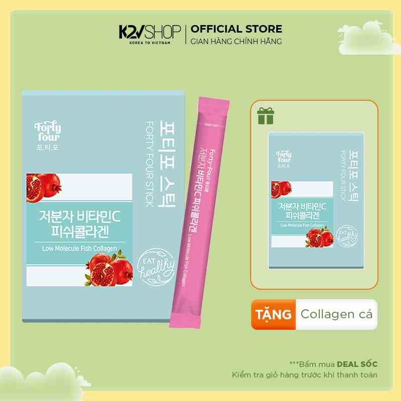 Hộp 30 Gói Collagen Cá Và Vitamin C Đẹp Da Forty Four Hàn Quốc (2g/Gói) - K2V Shop