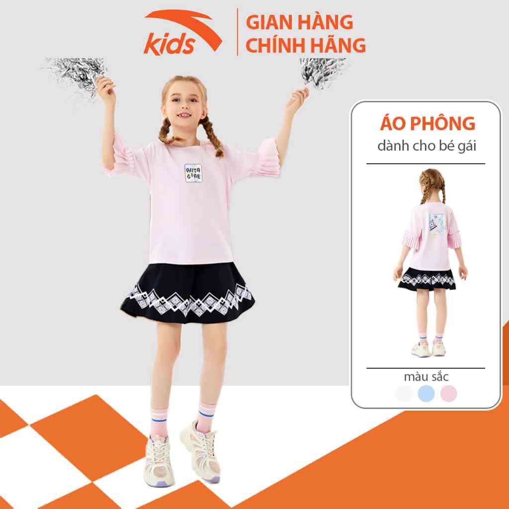 Áo phông bé gái Anta Kids vải cotton mềm mịn, thoáng khí, thấm hút mồ hôi nhanh 362138141