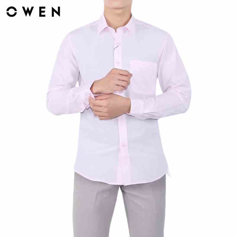 Áo sơ mi dài tay nam Owen Bamboo Regular Fit Hồng nhạt - AR22306DT