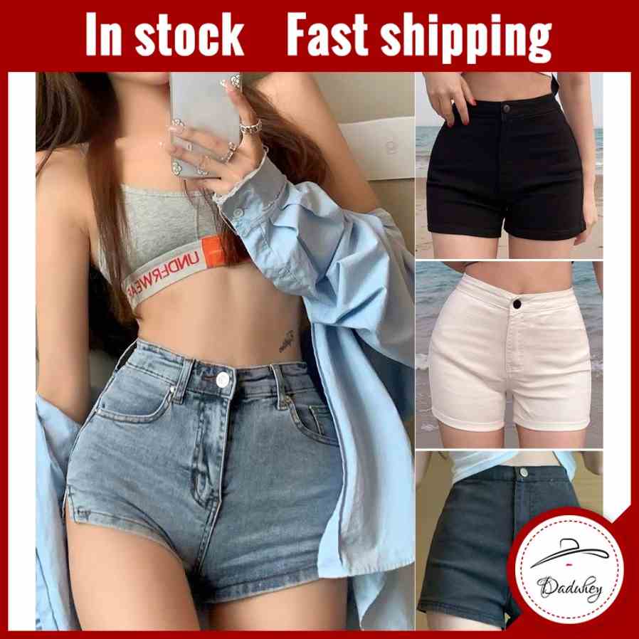 Quần short denim daduhey xẻ tà nhỏ nâng mông eo cao thời trang cho nữ