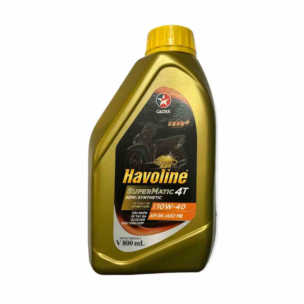 Nhớt xe ga bán tổng hợp Caltex Havoline SuperMatic4T Semi Synthetic 10w40 [ 800ml ]