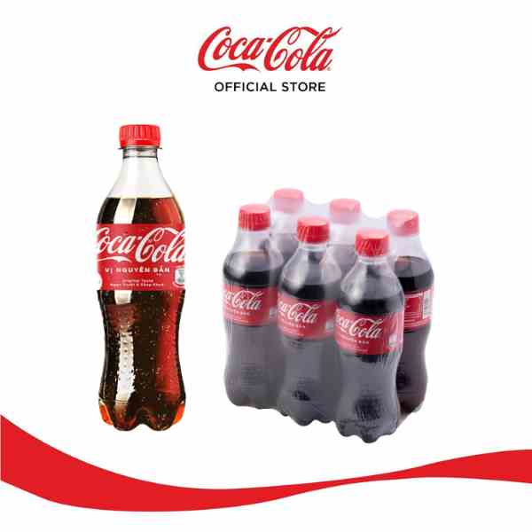 Lốc 6 chai Nước giải khát có gas Coca-Cola 390ml/ chai