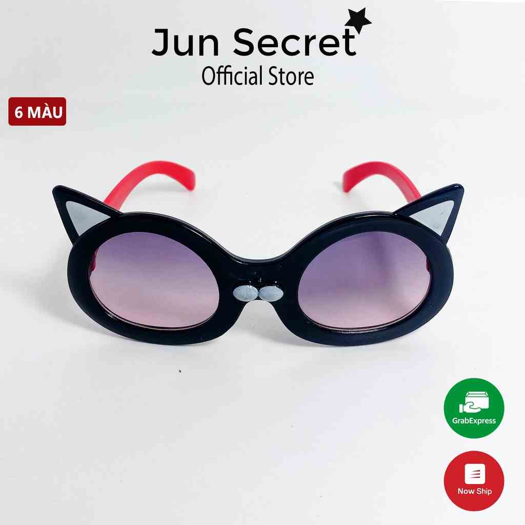 Kính mát trẻ em thương hiệu Jun Secret gọng nhựa hình mèo dễ thương JS61011