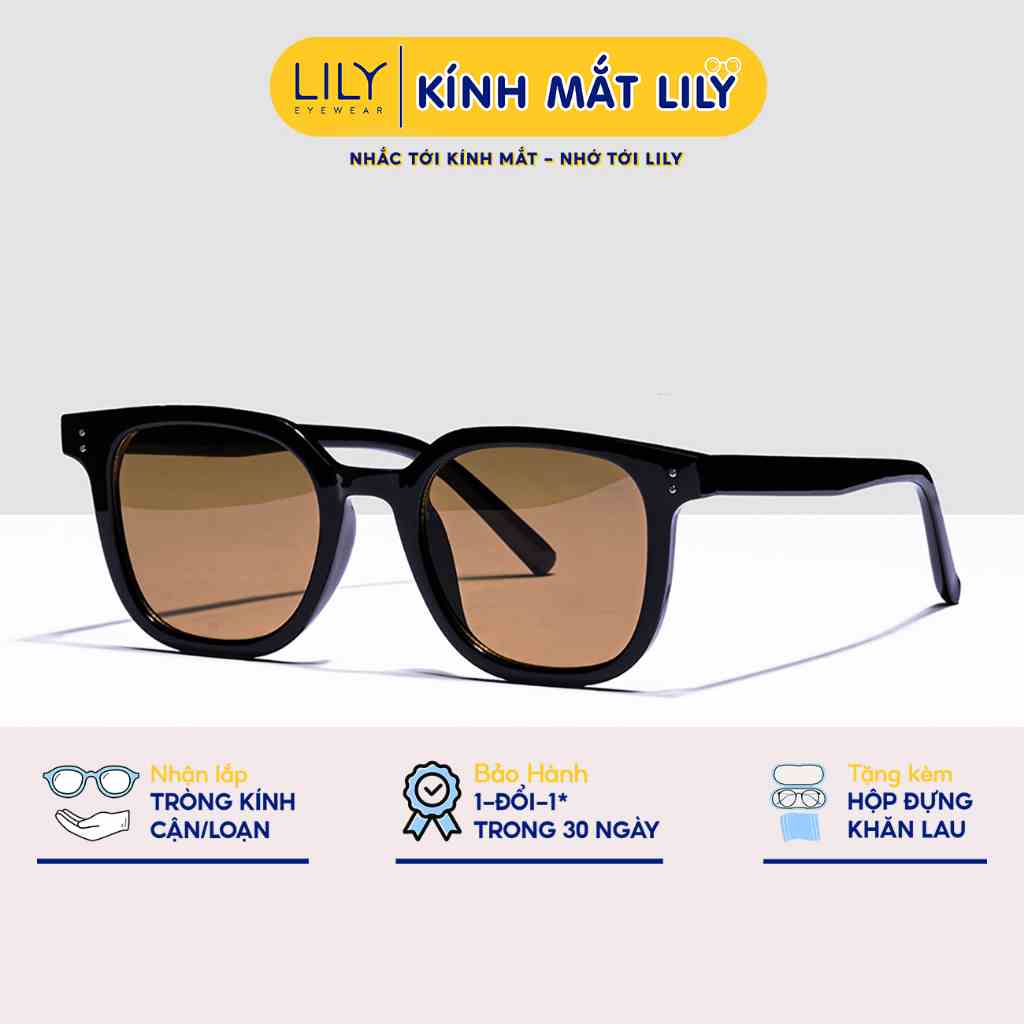 Kính mát nam nữ LILYEYEWEAR mắt vuông to chống UV400 chống bụi đi đường màu sắc thời trang Hè KC320