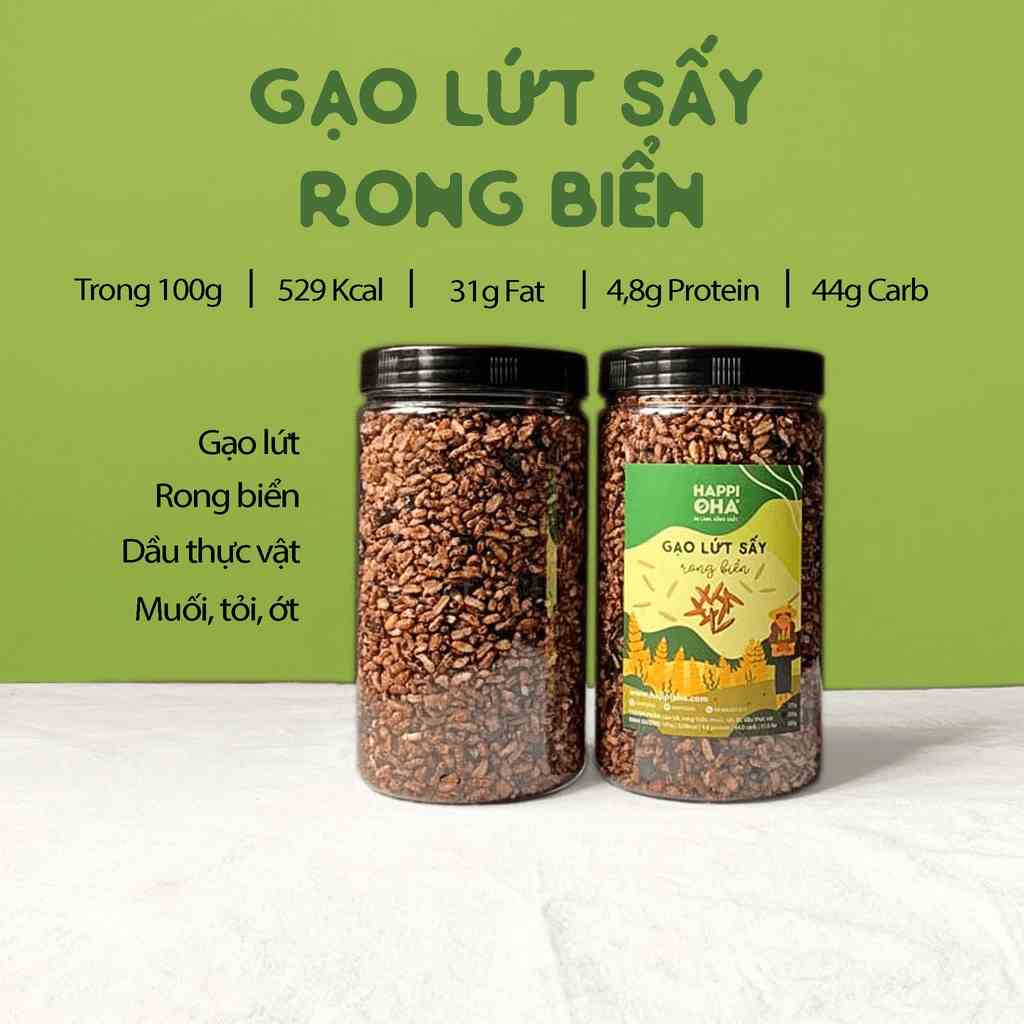 [Mã BMLTA35 giảm đến 35K đơn 99K] Gạo Lứt Sấy Rong Biển Vị Tỏi Ớt HAPPI OHA 250g