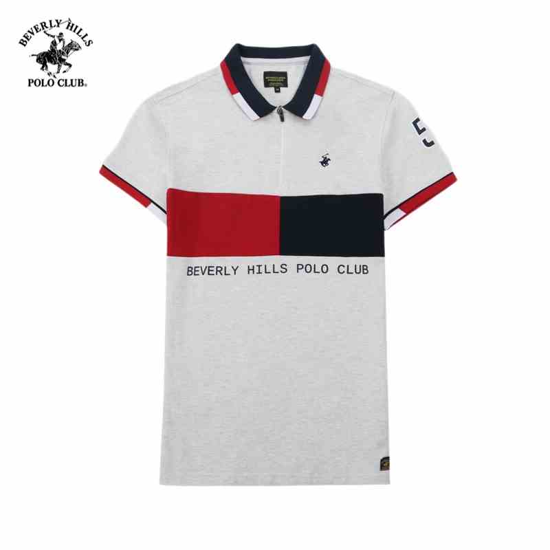 Beverly Hills Polo Club - Áo polo Ngắn tay Nam Regular Fit Xám melange GM- BHPC PMRSW21TL018