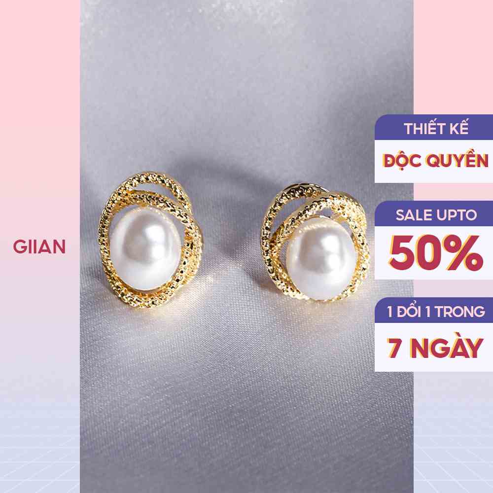 Bông tai mạ bạc 925 đính ngọc thời trang - GIIAN - PK-BT-03