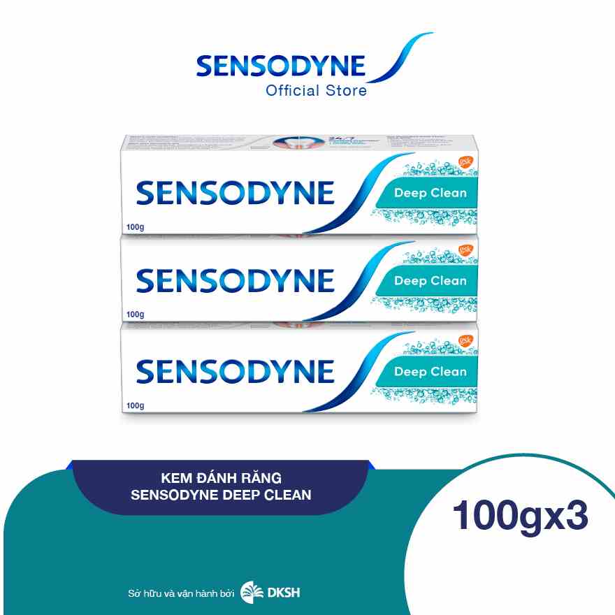 Bộ 3 Kem đánh răng Sensodyne Deep Clean 100g