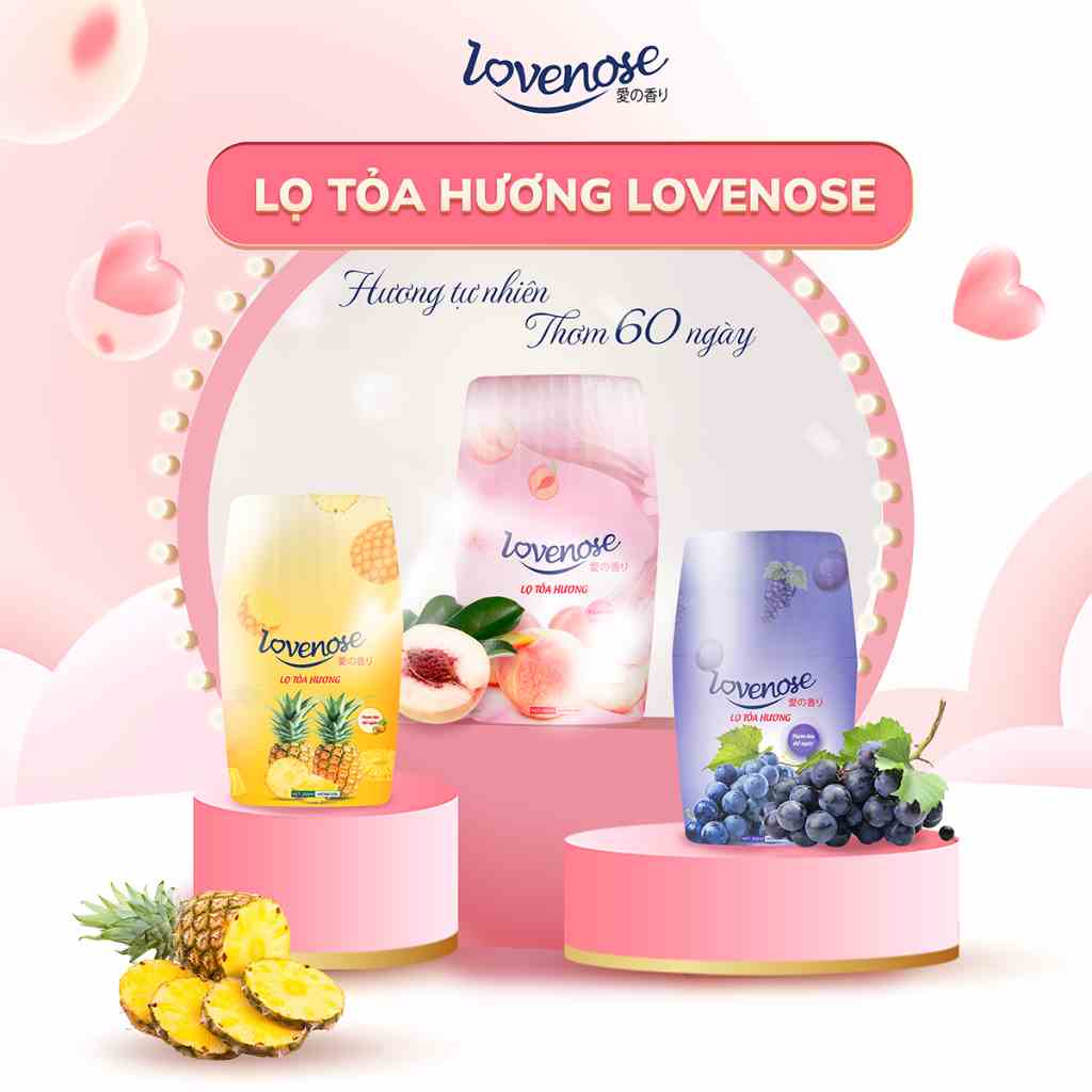 Lọ tỏa hương Lovenose hương thơm tự nhiên dễ chịu khử mùi sáp thơm phòng thế hệ mới 60 ngày - Dung tích 250ml