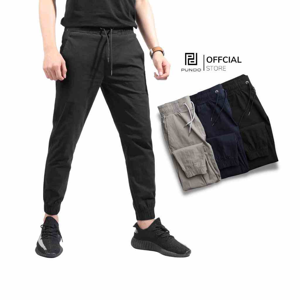 Quần jogger đũi PUNDO chất linen mềm mịn mặc mát màu basic dễ phối phong cách trẻ trung năng động QDPD13