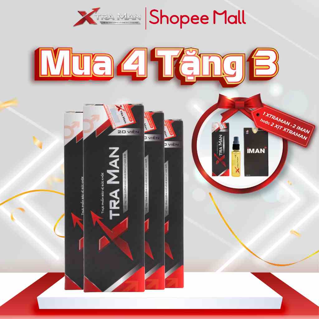 Viên Sủi XTRAMAN( Combo mua 4 tặng 1) Cải thiện Sinh Lý Nam, Kéo dài thời gian quan hệ Hộp 20 Viên