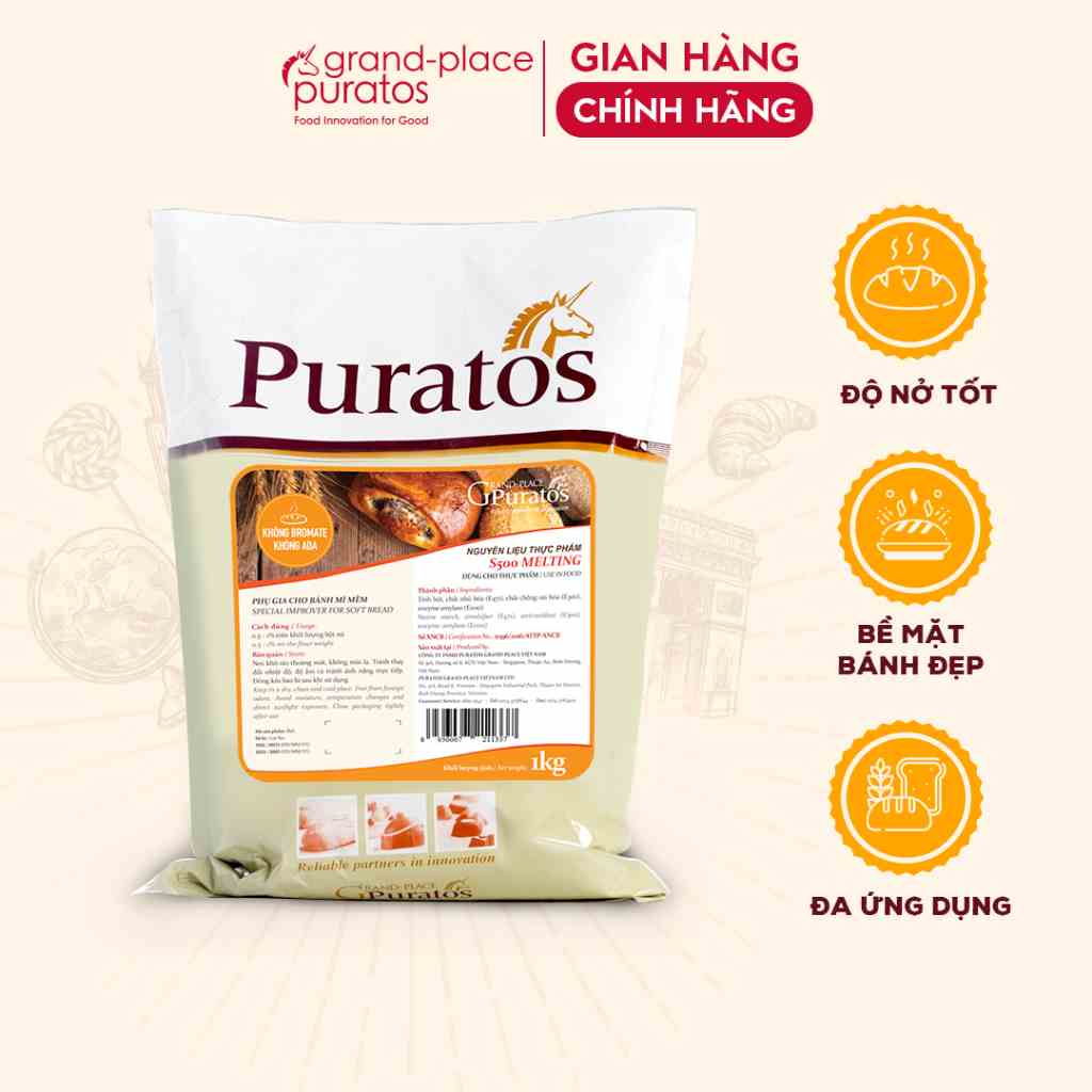 [Mã BMLTB200 giảm đến 100K đơn 499K] Phụ Gia Bánh Mì Mềm S500 Melting Puratos Grand-Place VN -1 Kg-4116081