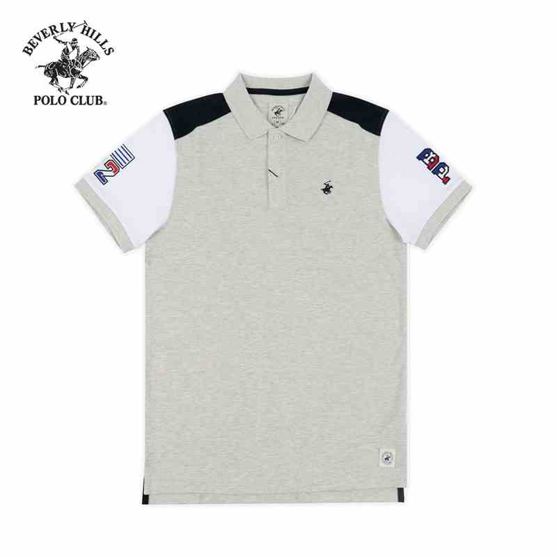 Beverly Hills Polo Club - Áo polo Ngắn tay Nam Slimfit Kem melange MIC- BHPC PMSSS20TL068