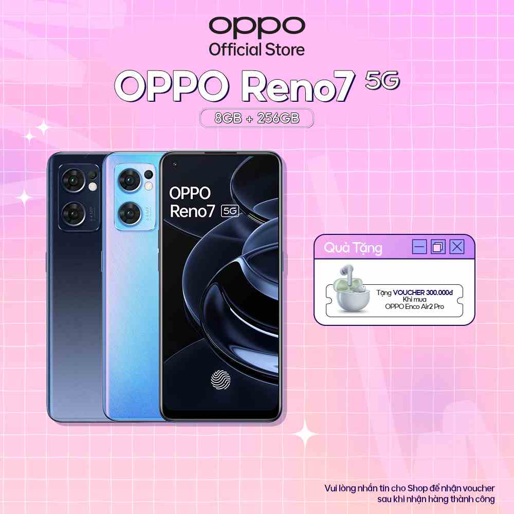 [Mã ELCN7 giảm 7% đơn 2TR] Điện Thoại OPPO RENO7 5G (8GB/256GB) - Hàng Chính Hãng