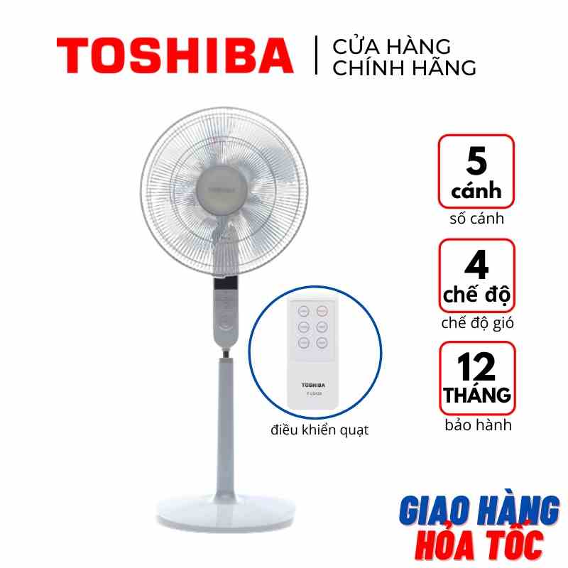 Quạt đứng điều khiển từ xa Toshiba F-LSA20(H)VN 5 cánh hẹn giờ tắt /mở màu xám - Bảo hành hãng 12 tháng