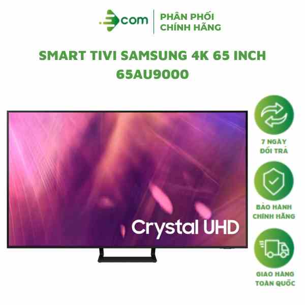 65AU9000 - Smart Tivi Samsung 4K 65 inch UA65AU9000KXXV, hệ điều hành Tizen OS, tìm kiếm bằng giọng nói