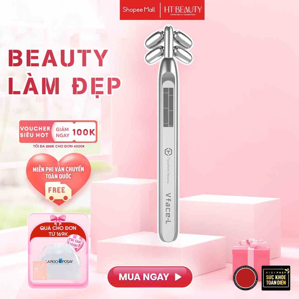 Máy massage nâng cơ tạo khuôn mặt Vline, công nghệ dòng điện sinh học vi điểm T NANO BEAUTY F83 và F83L