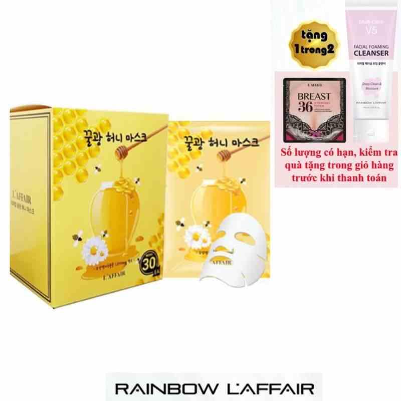 Hộp 30 mặt nạ Rainbow Laffair chống lão hóa, mờ thâm nám, giữ ẩm, ngừa mụn Honey Mask 25ml/ mask