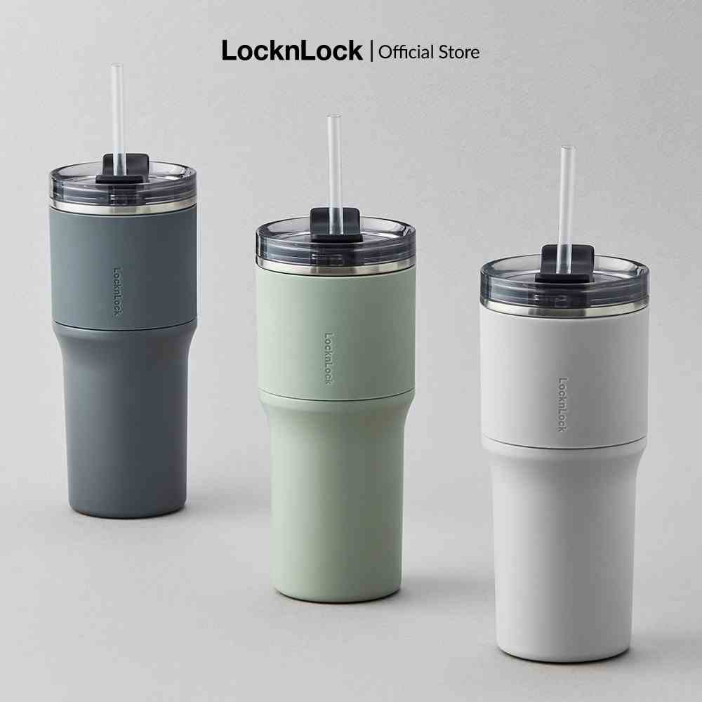 [Mã LIFEMC07CBAU giảm 50k đơn 350k] Bình giữ nhiệt Lock&Lock Metro Drive 650ml kèm ống hút và cọ rửa - LHC4277S (3 màu)