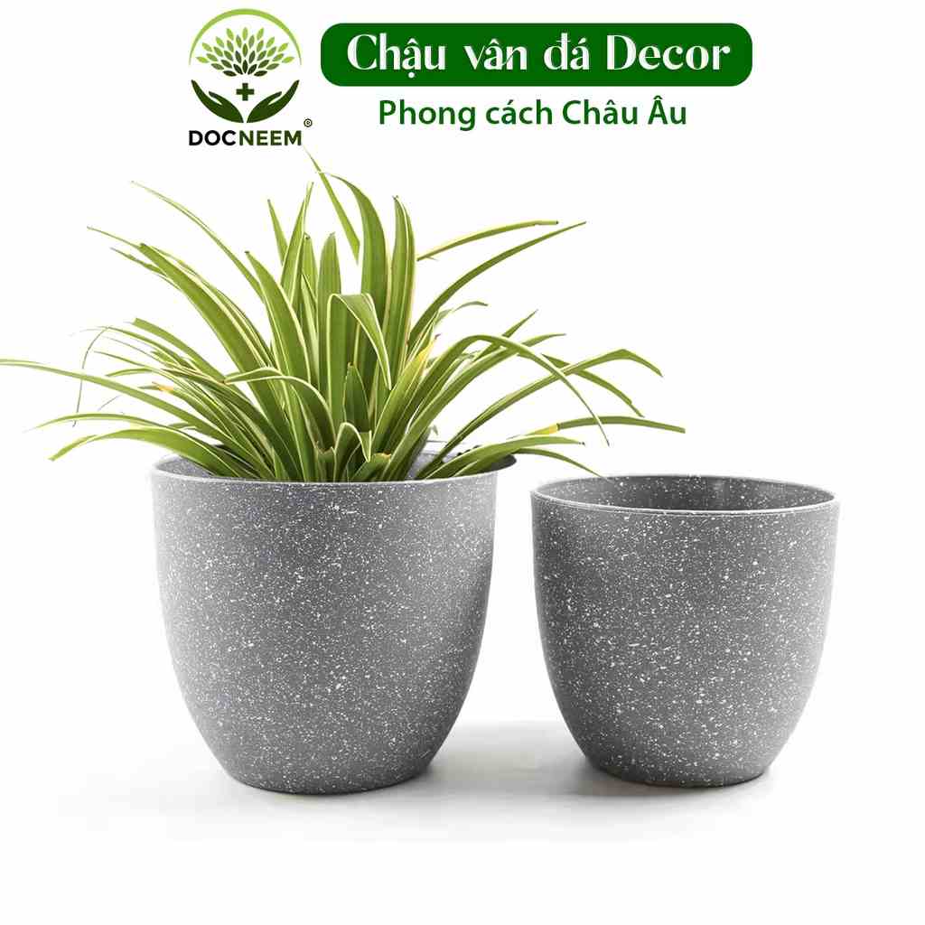 Chậu trồng cây DOCNEEM cho hoa, cây cảnh, ban công, bonsai, cao cấp nhập khẩu