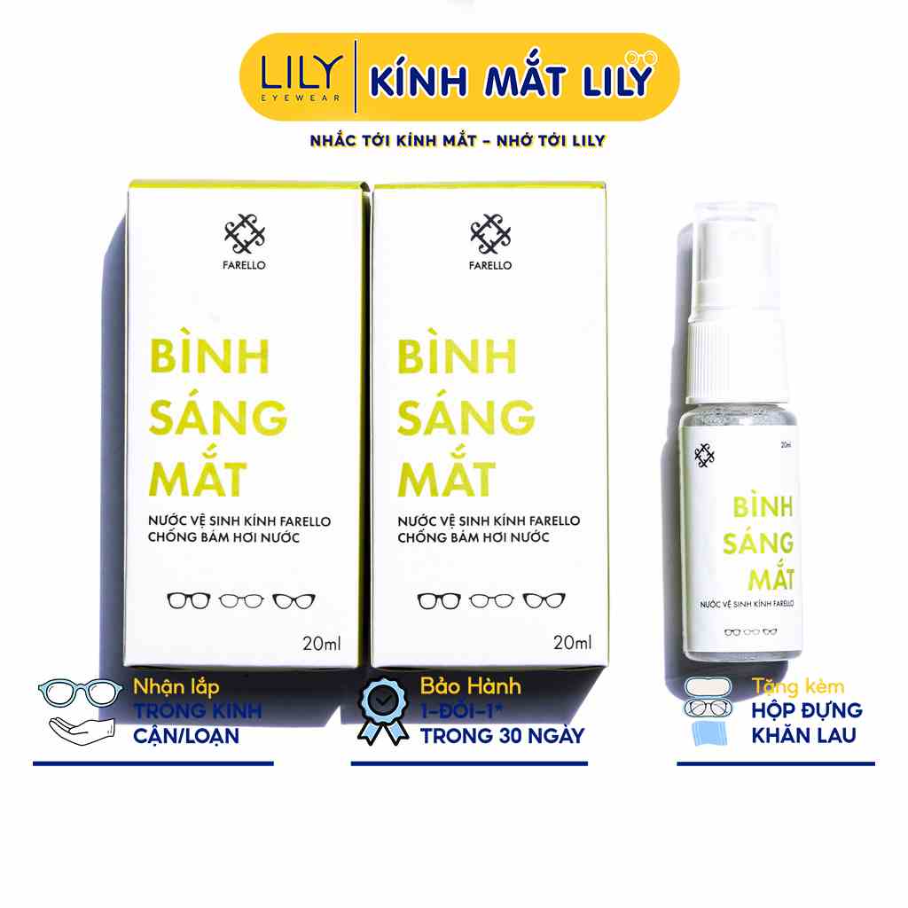 Bình xịt tròng kính nano FARELLO chống mờ sương tròng khi đeo khẩu trang dung tích 20ml