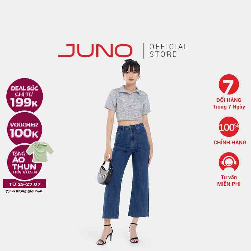 Quần Jean Nữ Thời Trang JUNO Ống Suông JNQDA002