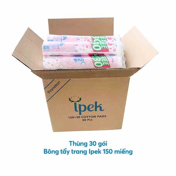 Sỉ 1 thùng Bông tẩy trang ipek thổ nhĩ kì 150 miếng ( 30 gói x 150 miếng)