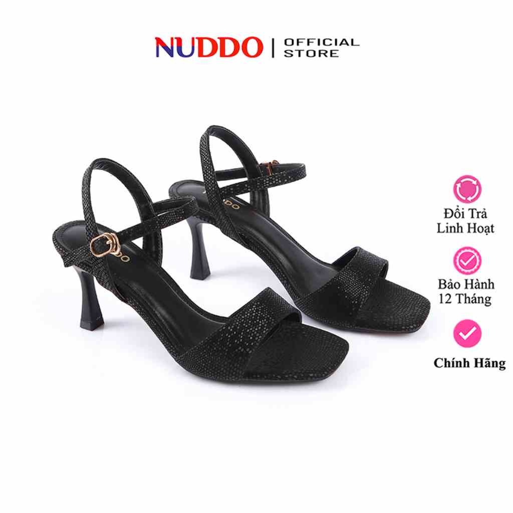 [Mã FA10K28 giảm đến 10k đơn 99k] Giày sandal cao gót nữ 7 phân quai ngang gót nhọn thời trang đẹp NUDDO _N768