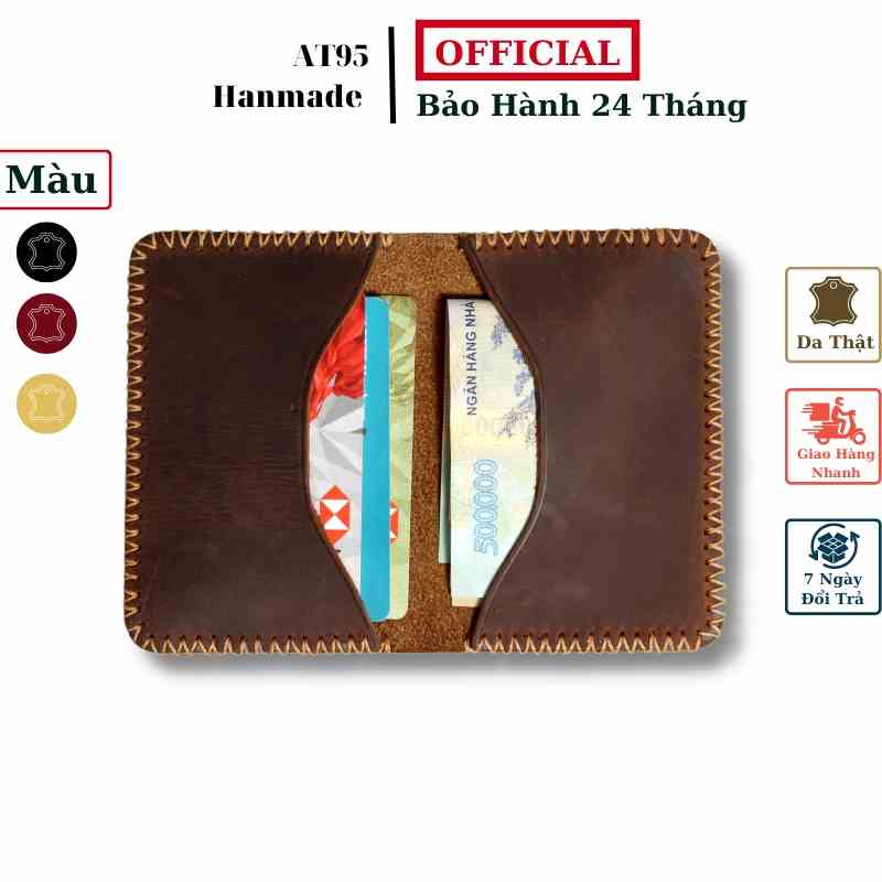 [Mã BMLTA35 giảm đến 35K đơn 99K] Ví đựng thẻ da bò thật card holder Jai hàng thủ công thương hiệu W