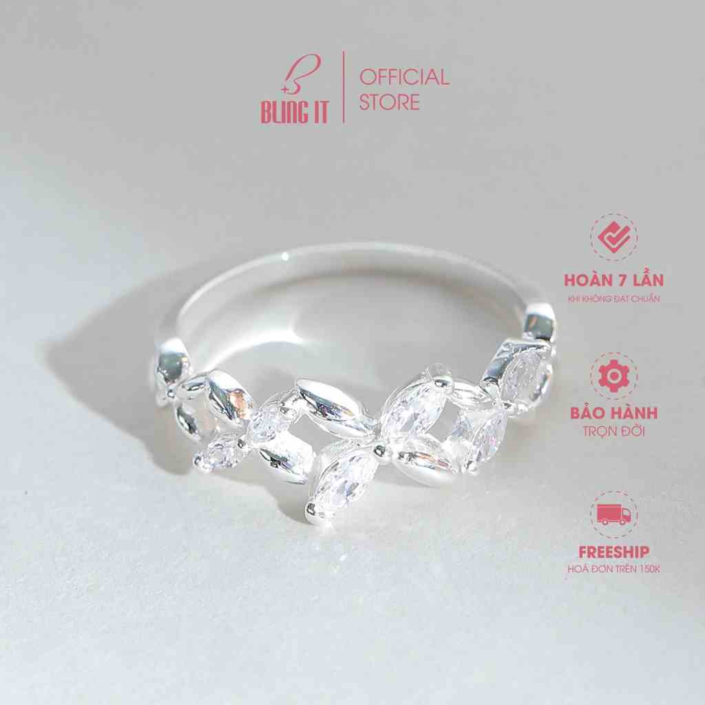 [Mã BMLTA35 giảm đến 35K đơn 99K] Nhẫn Nữ Bạc 925 Cao Cấp BLING IT Thiết Kế Đính Đá Sang Trọng - BIN389