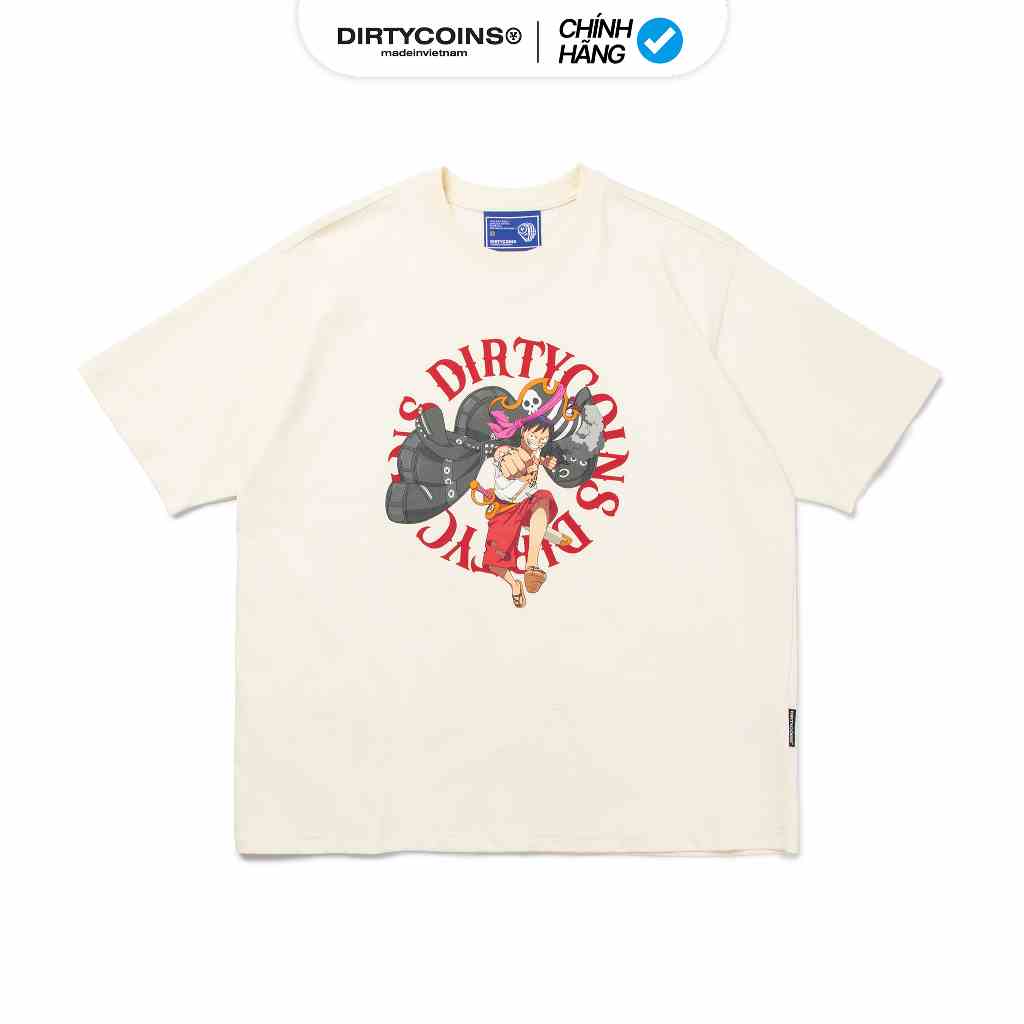 Áo Thun DirtyCoins x One Piece Film:Red Luffy T-shirt - Cream