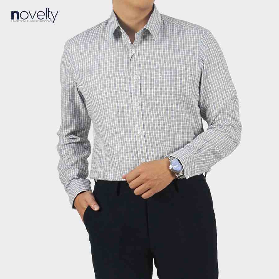 [Mã BMLTB35 giảm đến 35K đơn 99K] Áo sơ mi nam dài tay Novelty Regular fit sọc caro NSMMCTMTCR220591D