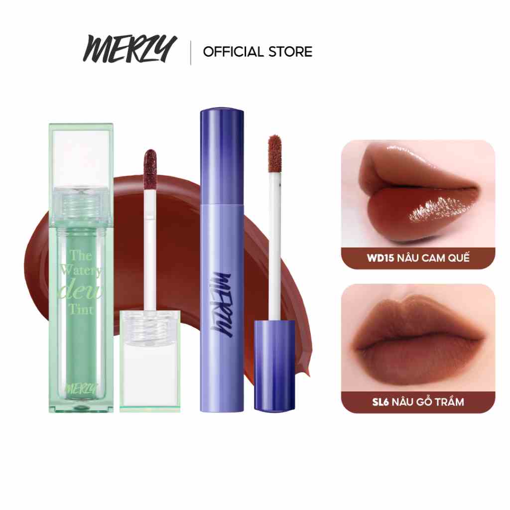 Combo Best Seller Son Tint Bóng Hàn Quốc Merzy Watery Dew Tint 4g (Ver 3)