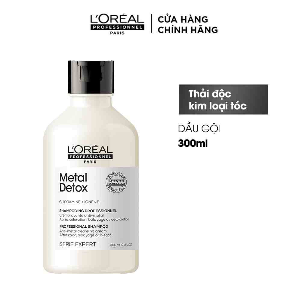 [Mã BMLTA35 giảm đến 35K đơn 99K] Dầu gội mềm mượt thải độc kim loại tóc LOREAL metal detox shampoo 300ml