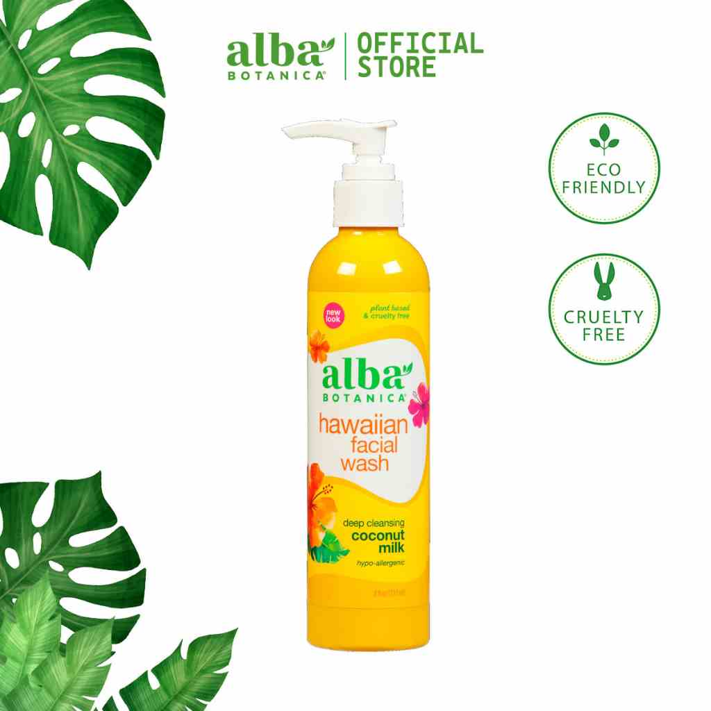 Sữa rửa mặt làm sạch sâu sữa dừa ALBA BOTANICA HAWAIIAN FACIAL WASH DEEP CLEANSING COCONUT MILK 237ml