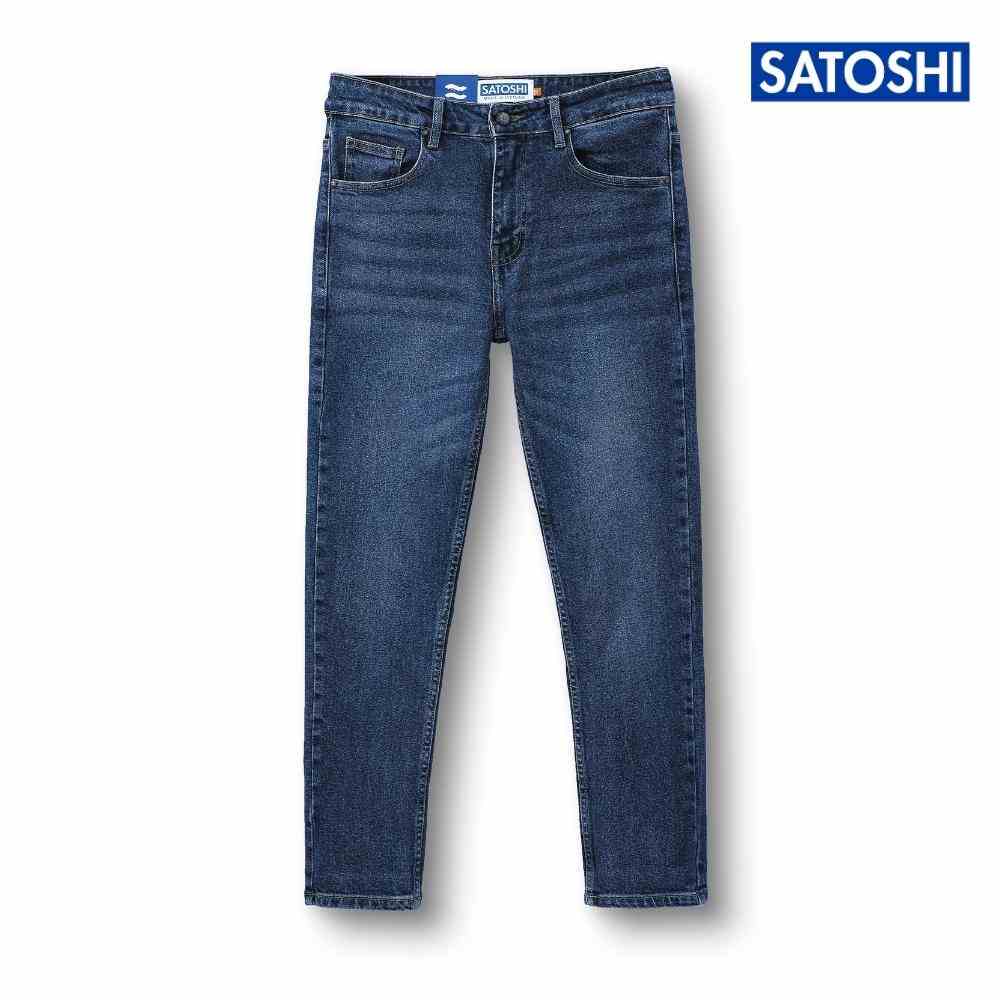 [Mã BMLTB200 giảm đến 100K đơn 499K] Quần Jean nam Satoshi SAQJ66 xanh wash slimfit năng động thoải mái khi mặc