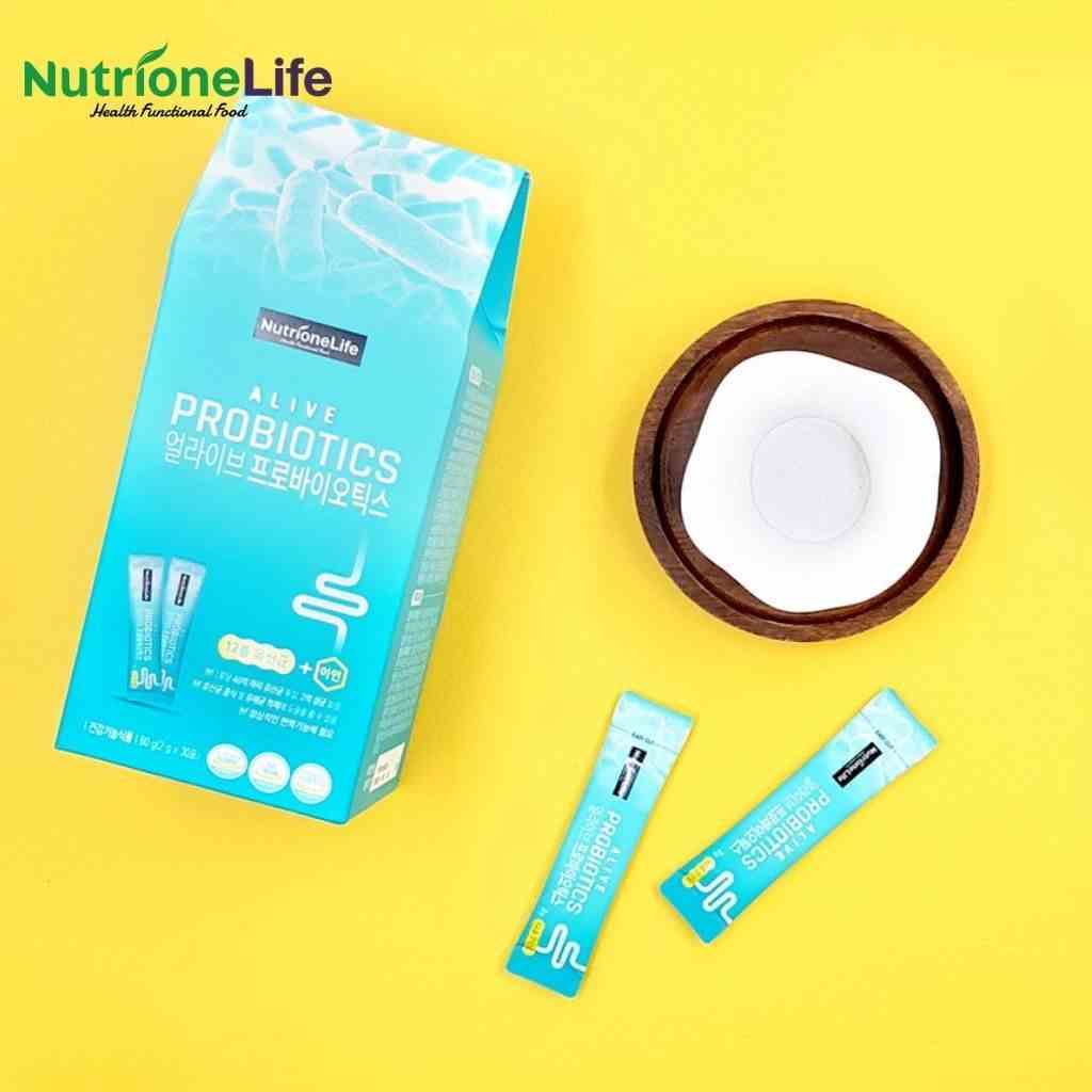 Combo 5 Gói Men Vi Sinh NUTRIONELIFE Alive Probiotics Bổ Sung Lợi Khuẩn Hàn Quốc, Tốt Cho Hệ Tiêu Hóa 2g/Gói