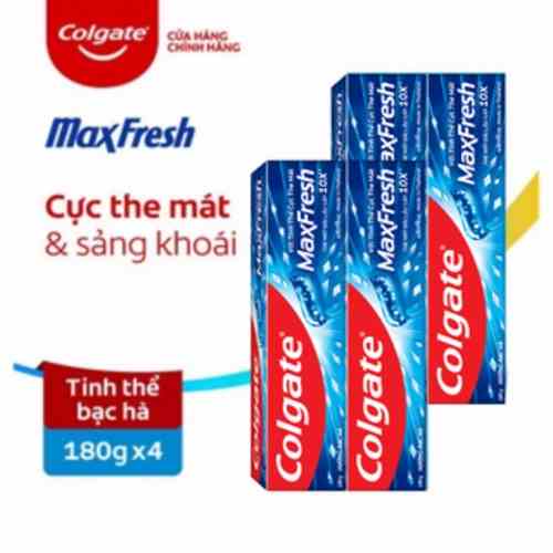 Bộ 4 Kem đánh răng Colgate Maxfresh bạc hà the mát 180g/tuýp