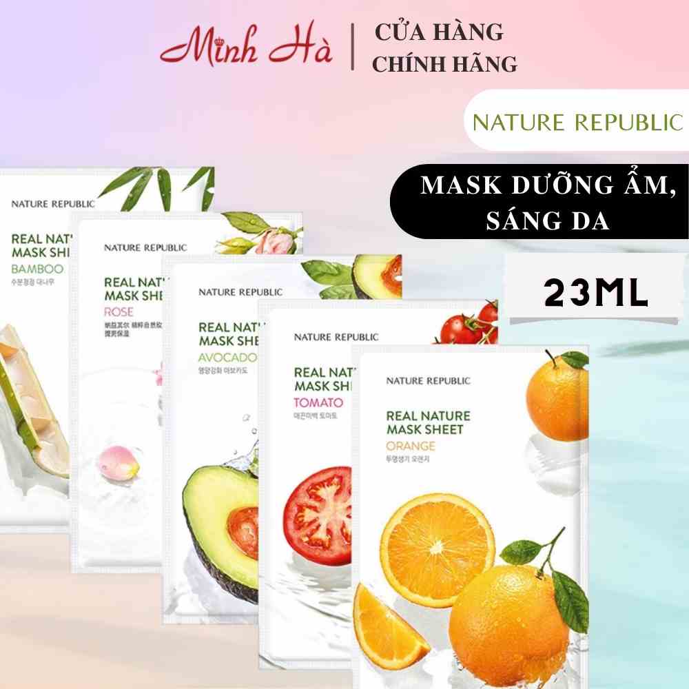 Mặt nạ Nature Republic Real Nature Mask Sheet 23ml cung cấp độ ẩm và làm sáng da