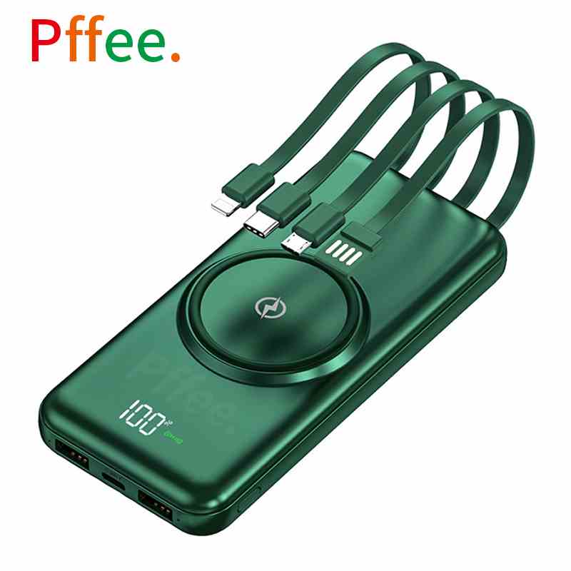 Sạc Dự Phòng Pffee 20000mAh Qi 2A 3 Trong 1 Tiện Dụng