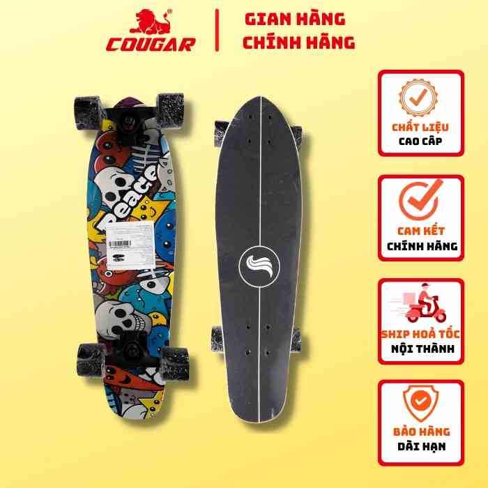 Ván Trượt Cougar-Penny Cruiser Centosy 03 Cao Cấp, Khả Năng Chịu Nhiệt, Mặt Nhám Chống Trơn