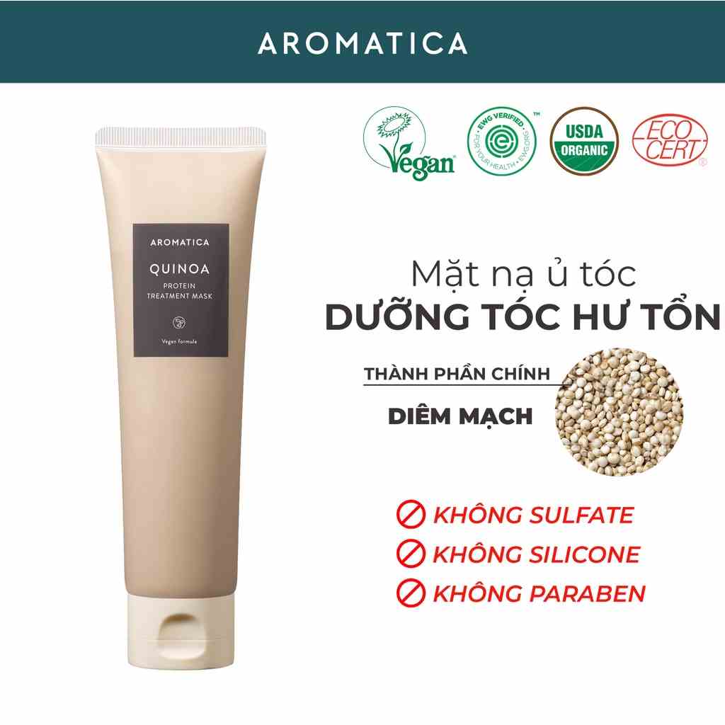 Mặt Nạ Dưỡng Tóc Khô Xơ Aromatica Quinoa Treatment Mask 160ml